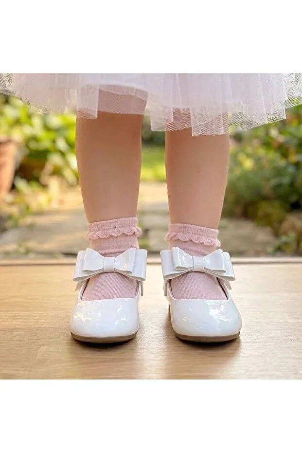 Детские балетки для девочек с ортопедической стелькой Surpie Shoes, White — фото 4