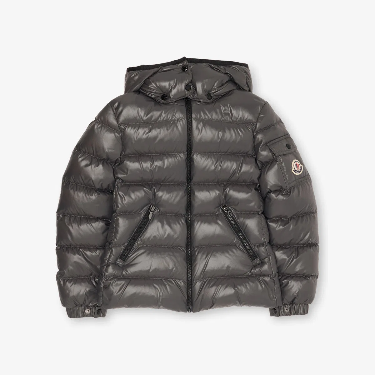 Пуховая куртка Bady с капюшоном, возраст 4-14 лет Moncler, темно-серый