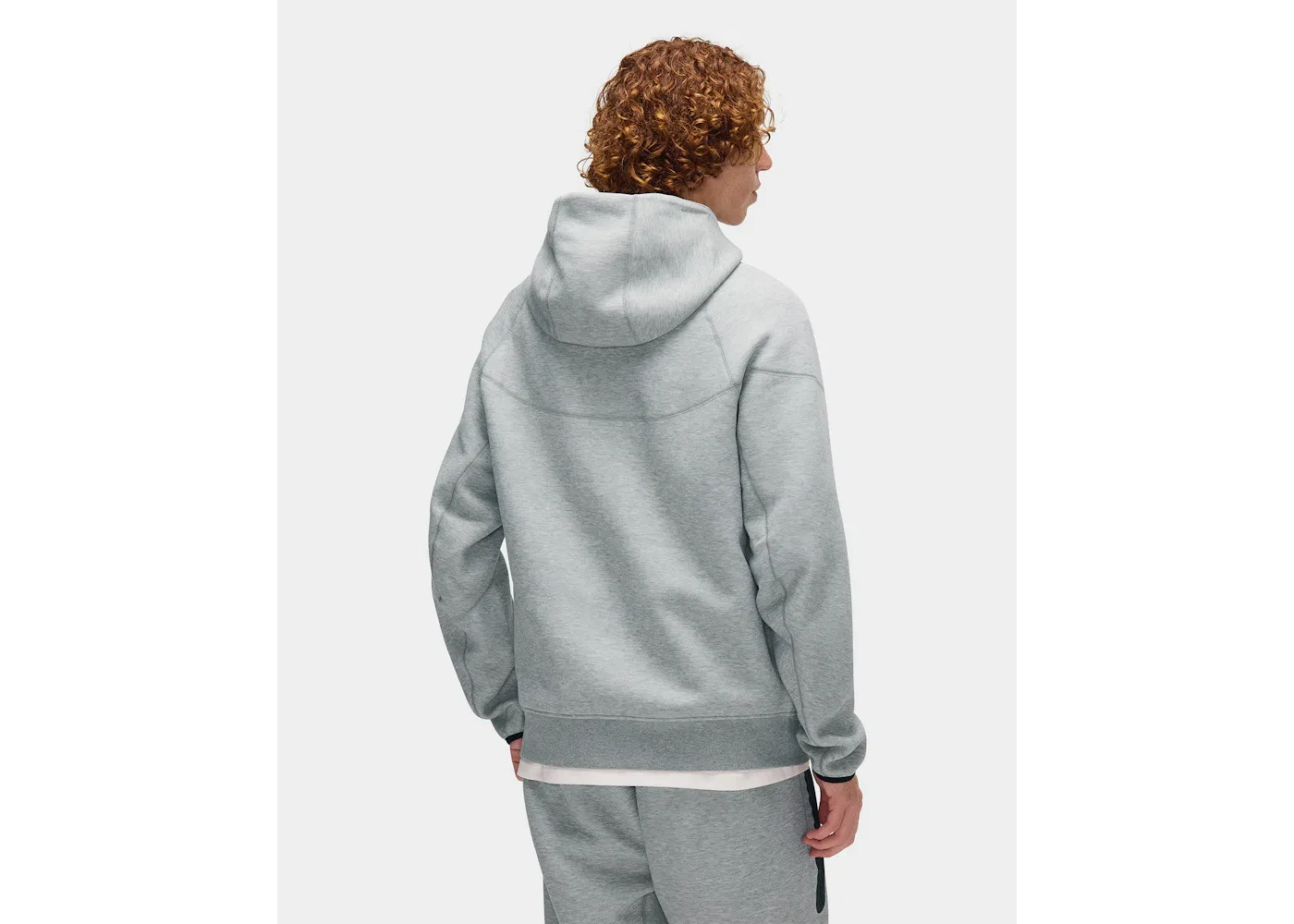 Мужская худи с застежкой-молнией Nike Sportswear Tech Fleece Windrunner, Dark Grey Heather/Black — фото 4