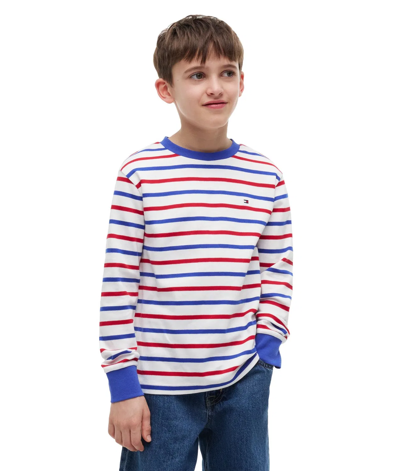 Детская футболка с длинным рукавомв полоску TOMMY HILFIGER, Red