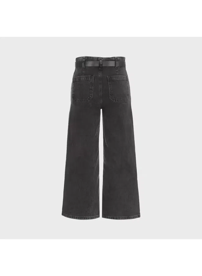 Джинсы джинсовые с потертостями Zara, черно-серый — фото 3