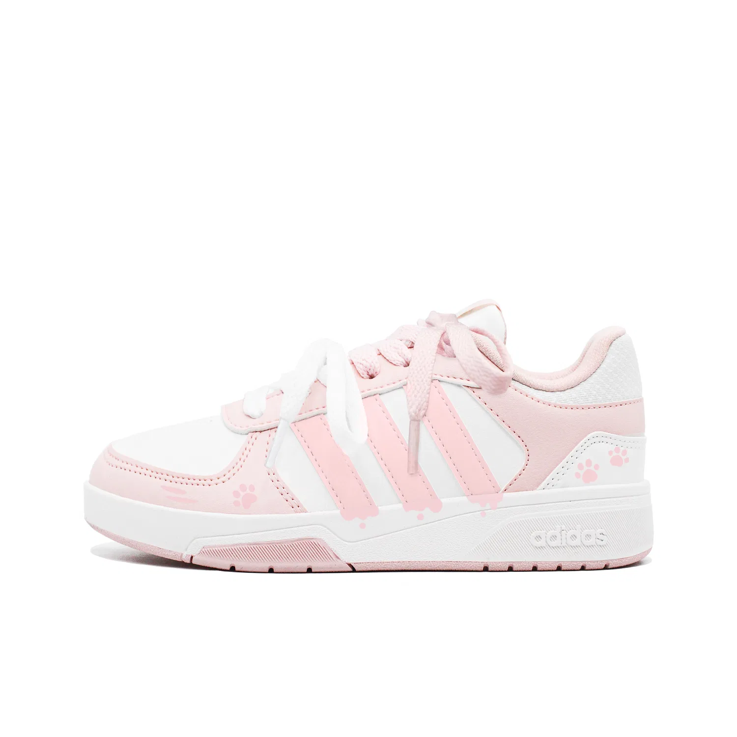Детские кроссовки с принтом Adidas Pink White — фото 3