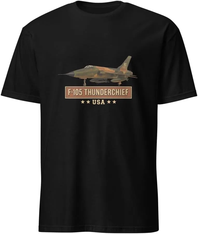 Мужская футболка с принтом F-105 Thunderchief Generic, Black