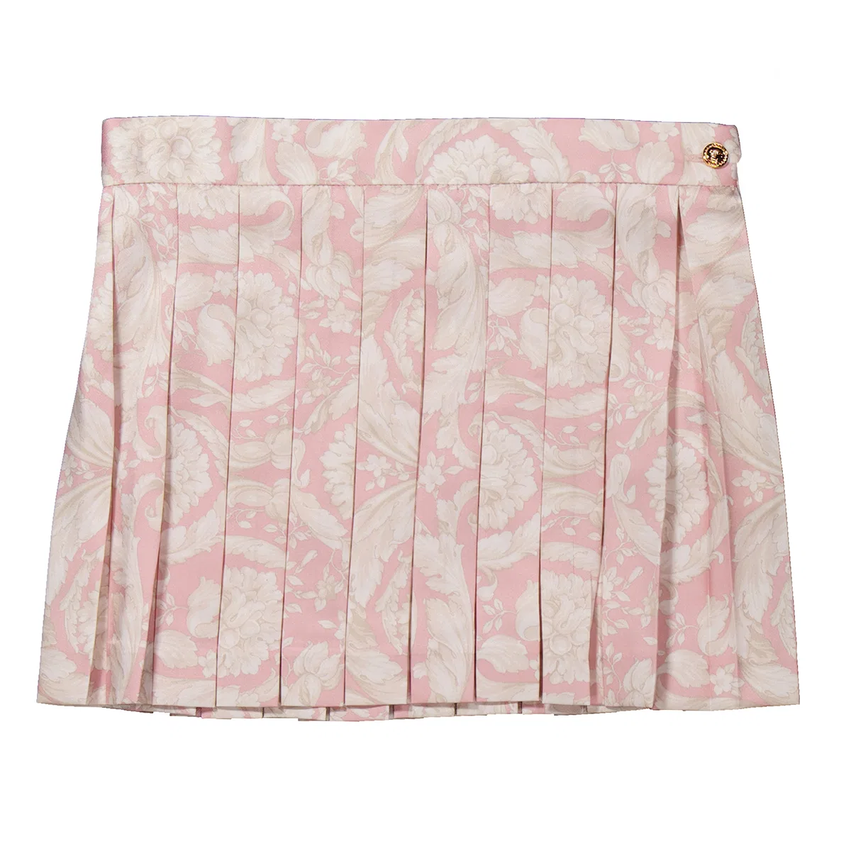 Юбка плиссированная с принтом Barocco Young Versace, Dusty Rose/Ivory