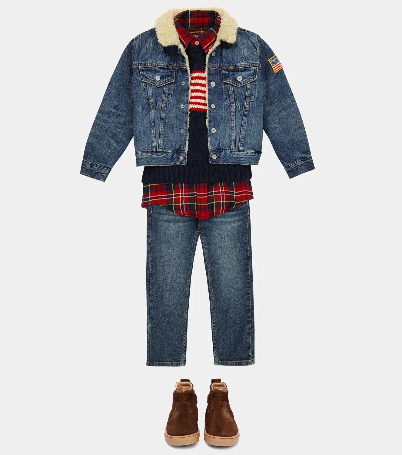 Свитер жаккардовый хлопковый Polo Ralph Lauren Kids, синий — фото 2