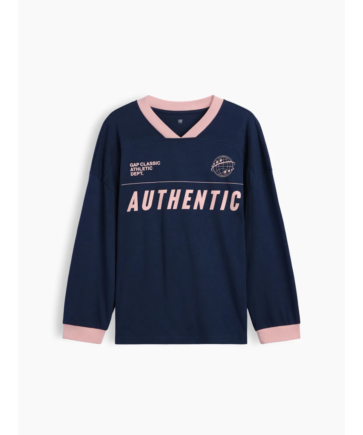 Детская футболка оверсайз с длинным рукавомAthletic Jersey GAP, Off White — фото 4