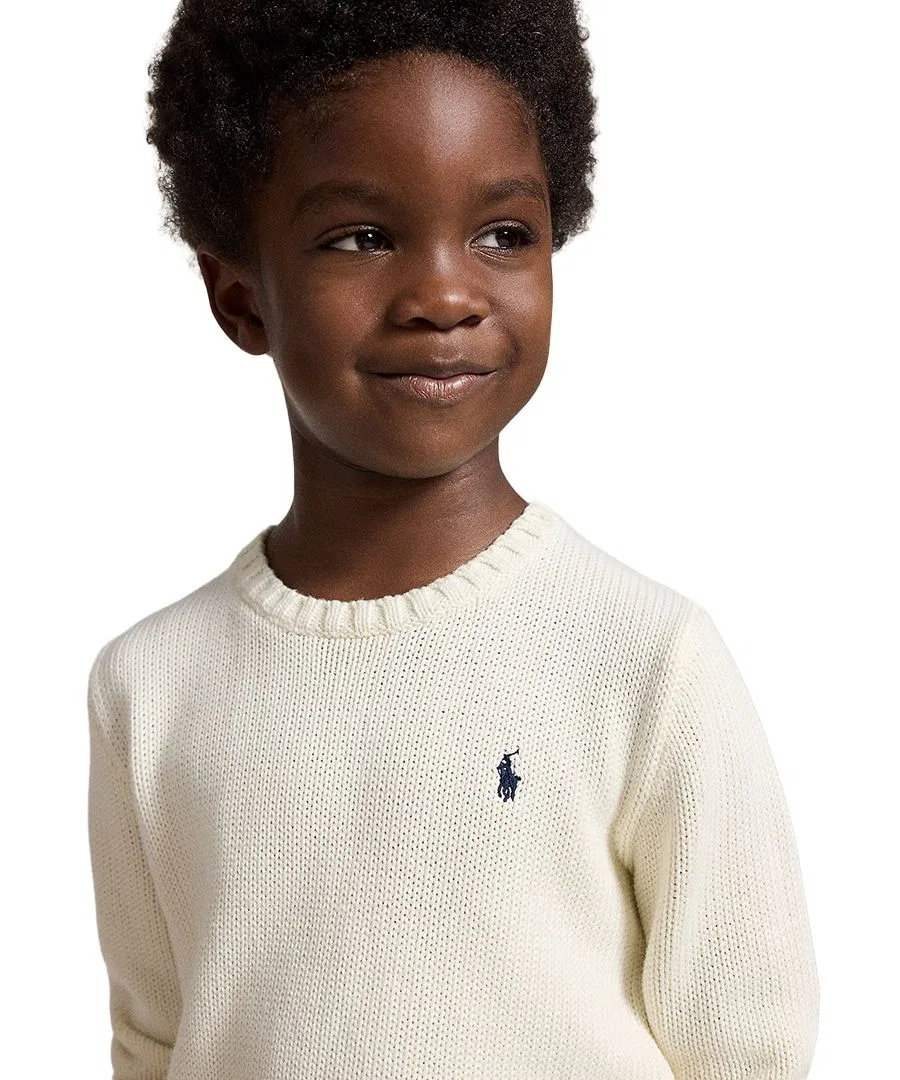 Свитер с круглым вырезом Polo Ralph Lauren, Clubhouse Cream — фото 3