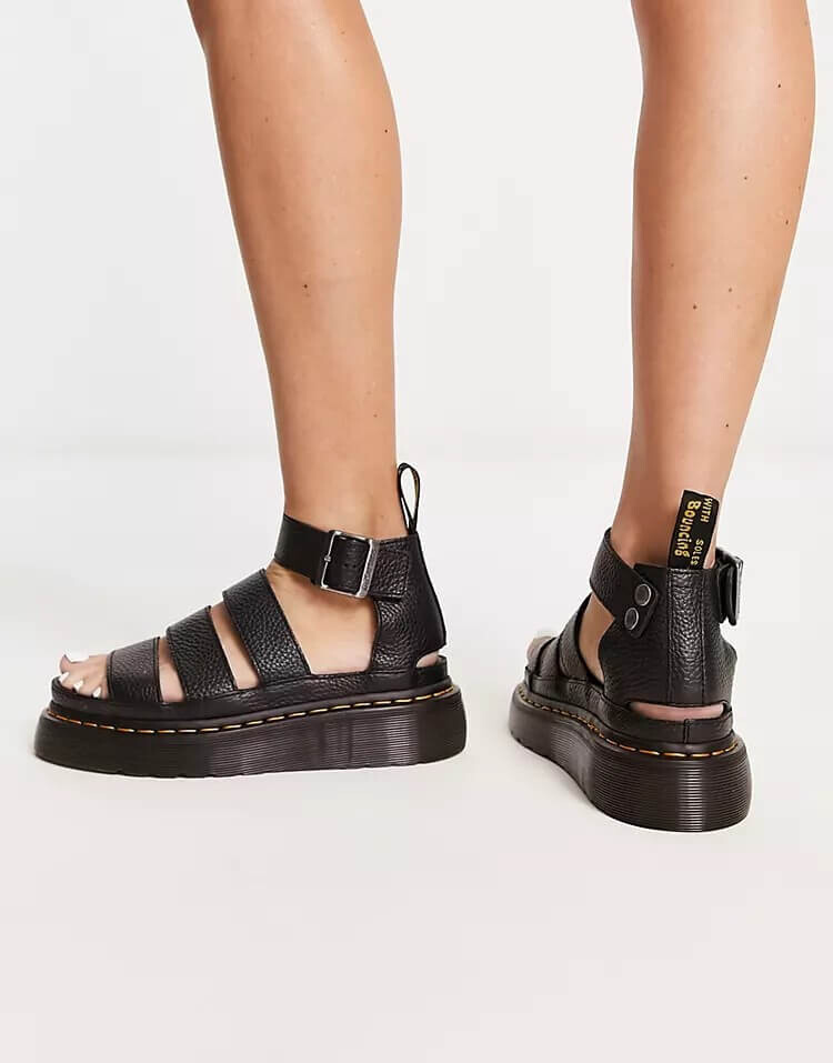 Массивные сандалии на квадратной подошве Dr Martens Clarissa II, черный — фото 2