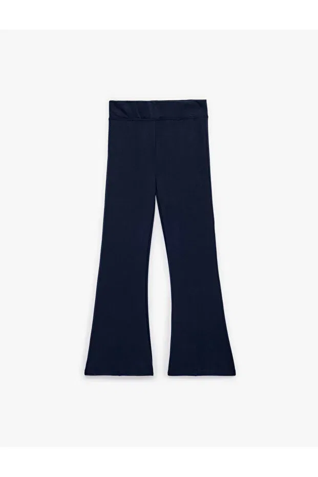 Детские брюки для девочек зауженные клеш Koton, Navy Blue — фото 4