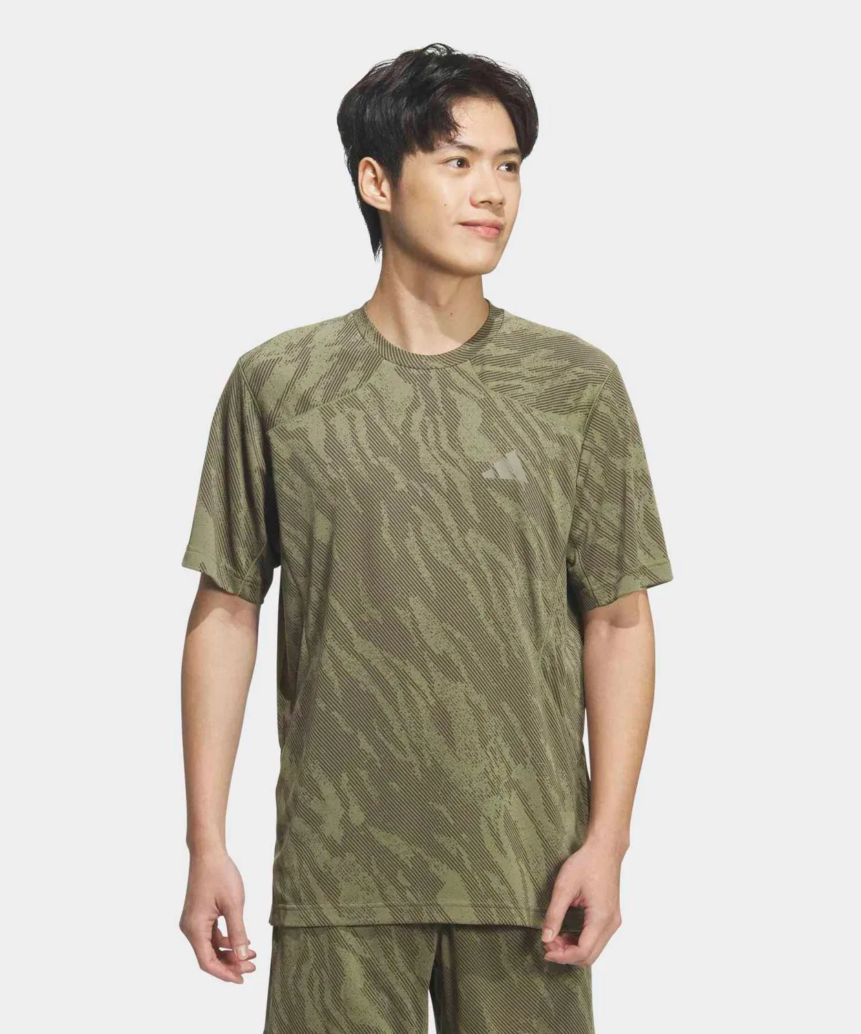 Мужская футболка с принтом Tech Essentials Cool Touch Regular Fit Camo AOP Adidas, Khaki