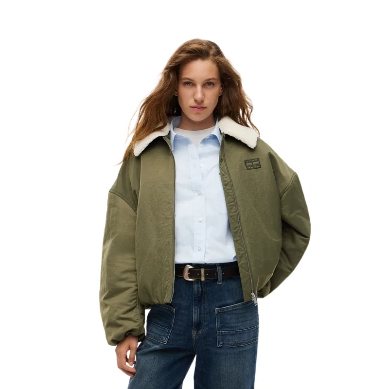 Женская куртка-пуховик с лацканами Army Green GY1 Tommy Hilfiger, Army Green GY1