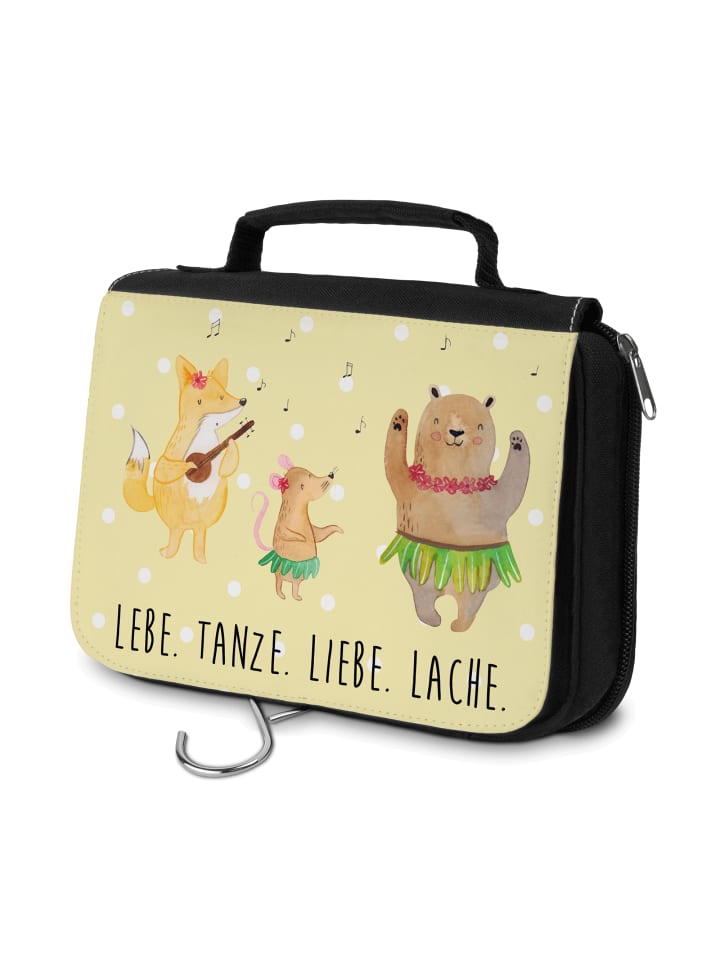 

Mr. & Mrs. Panda Косметичка с изображением лесных животных и надписью пастельно-желтого цвета