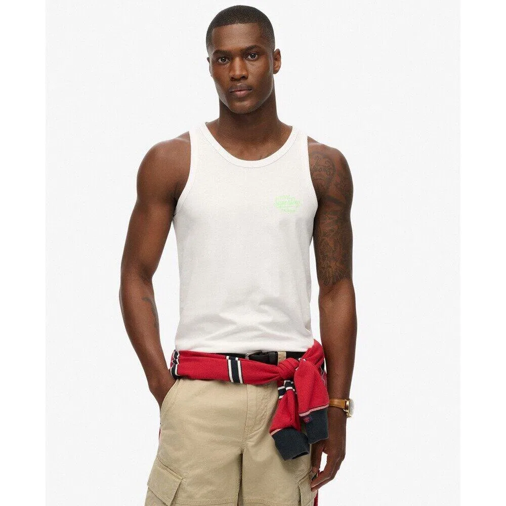 Мужской топ с принтом Contrast Script Tanktop Superdry, Weiss
