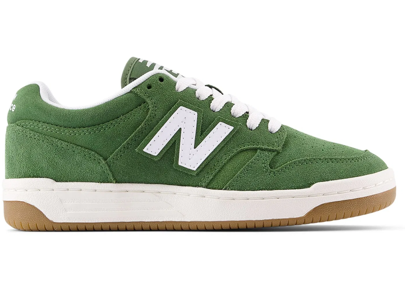 Детские кроссовки для мальчиков и девочек шнурованные New Balance B480 Lace New Balance, White/Dark Alpine Green