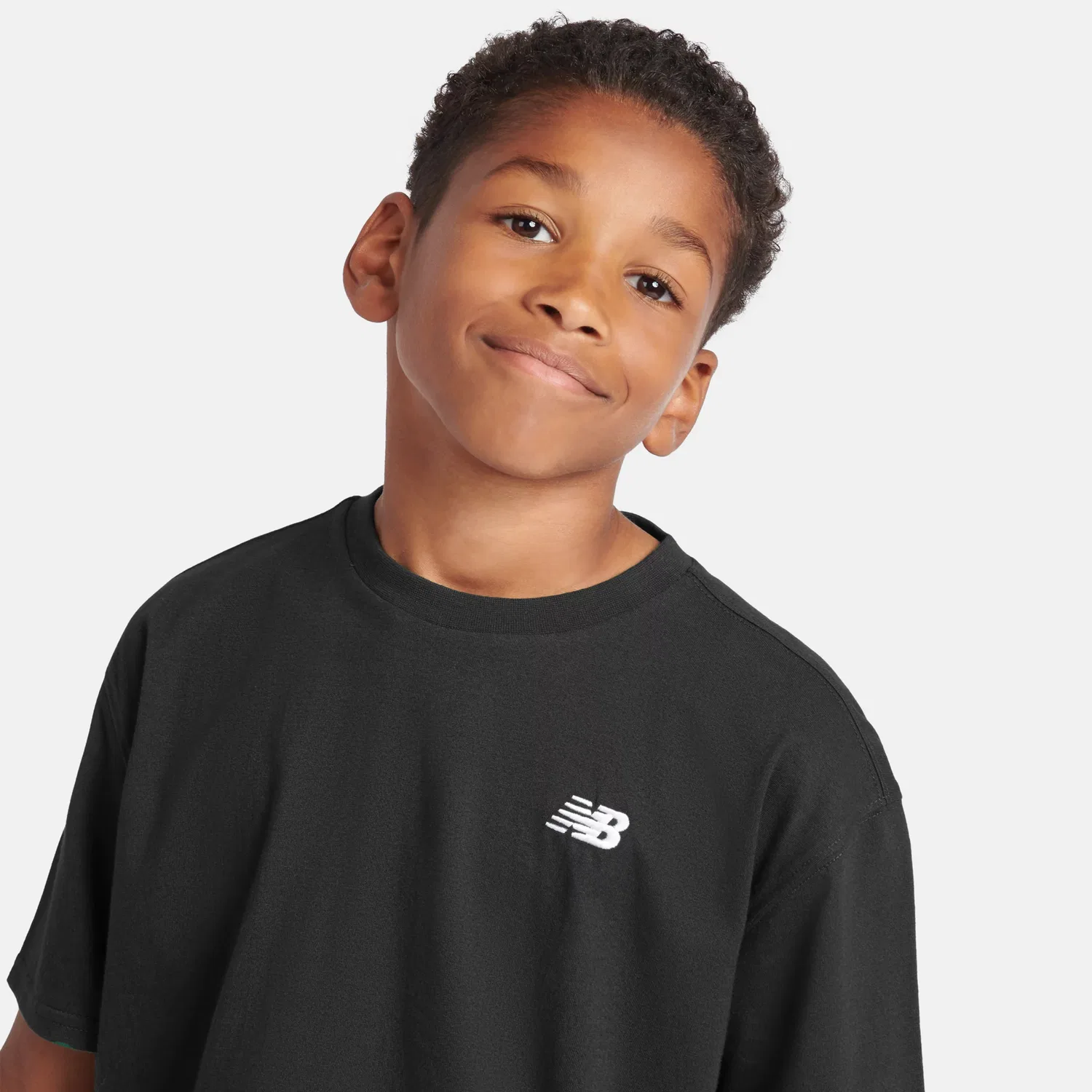 Детская футболка свободного кроя с вышивкой Jersey Small Logo New Balance, Black — фото 2