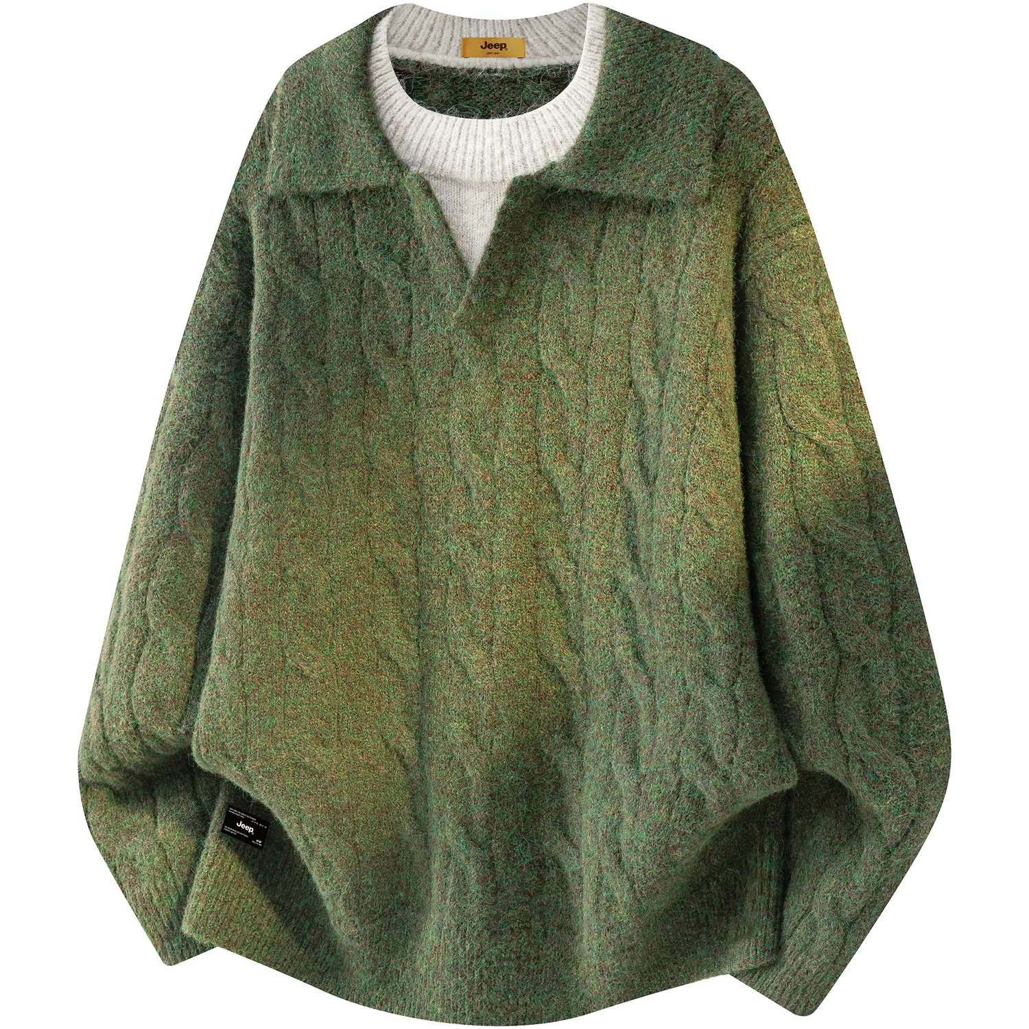 Детский свитер с лацканом утепленный Jeep Leisure Collection Knitwear, Brown Green
