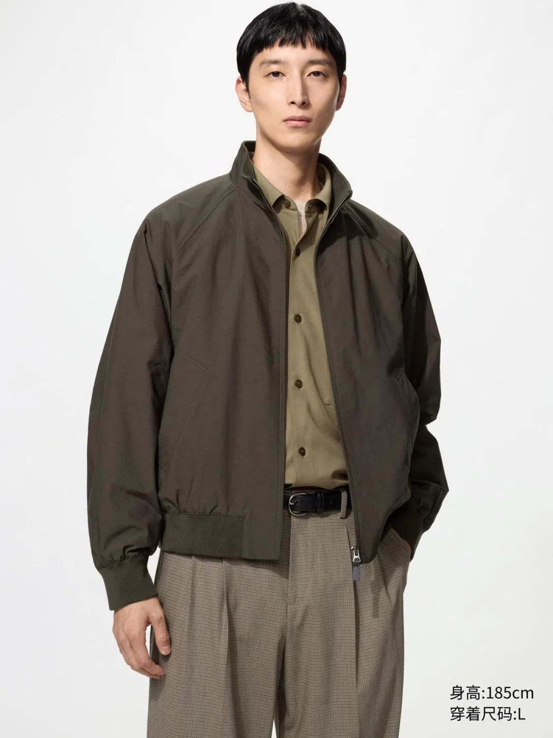 Куртка-харрингтон Uniqlo, темно-коричневый