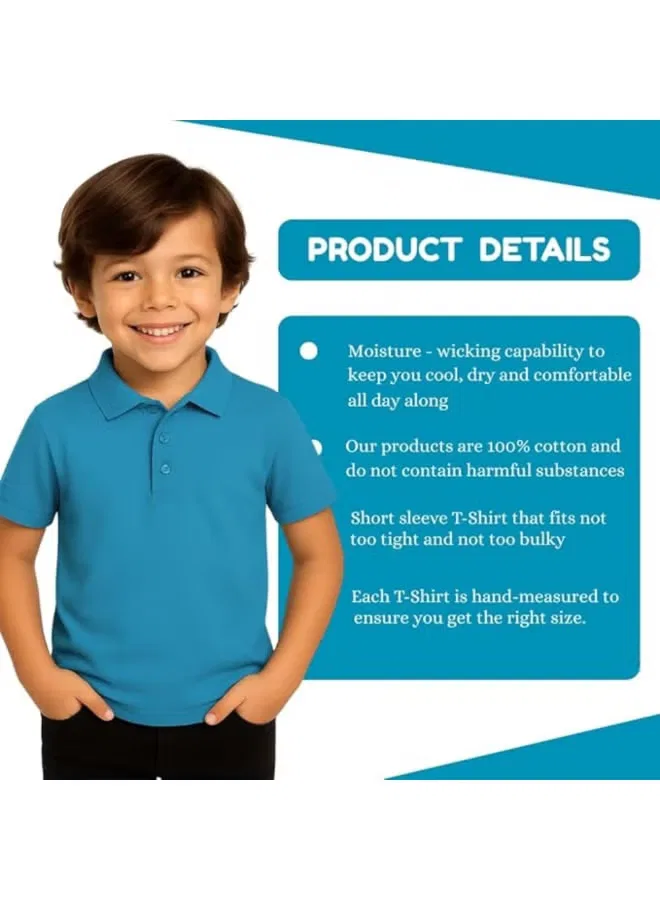 Комплект поло с коротким рукавом, модель Boys Polo T-Shirt, Printshop4Me, комбо 1 — фото 3