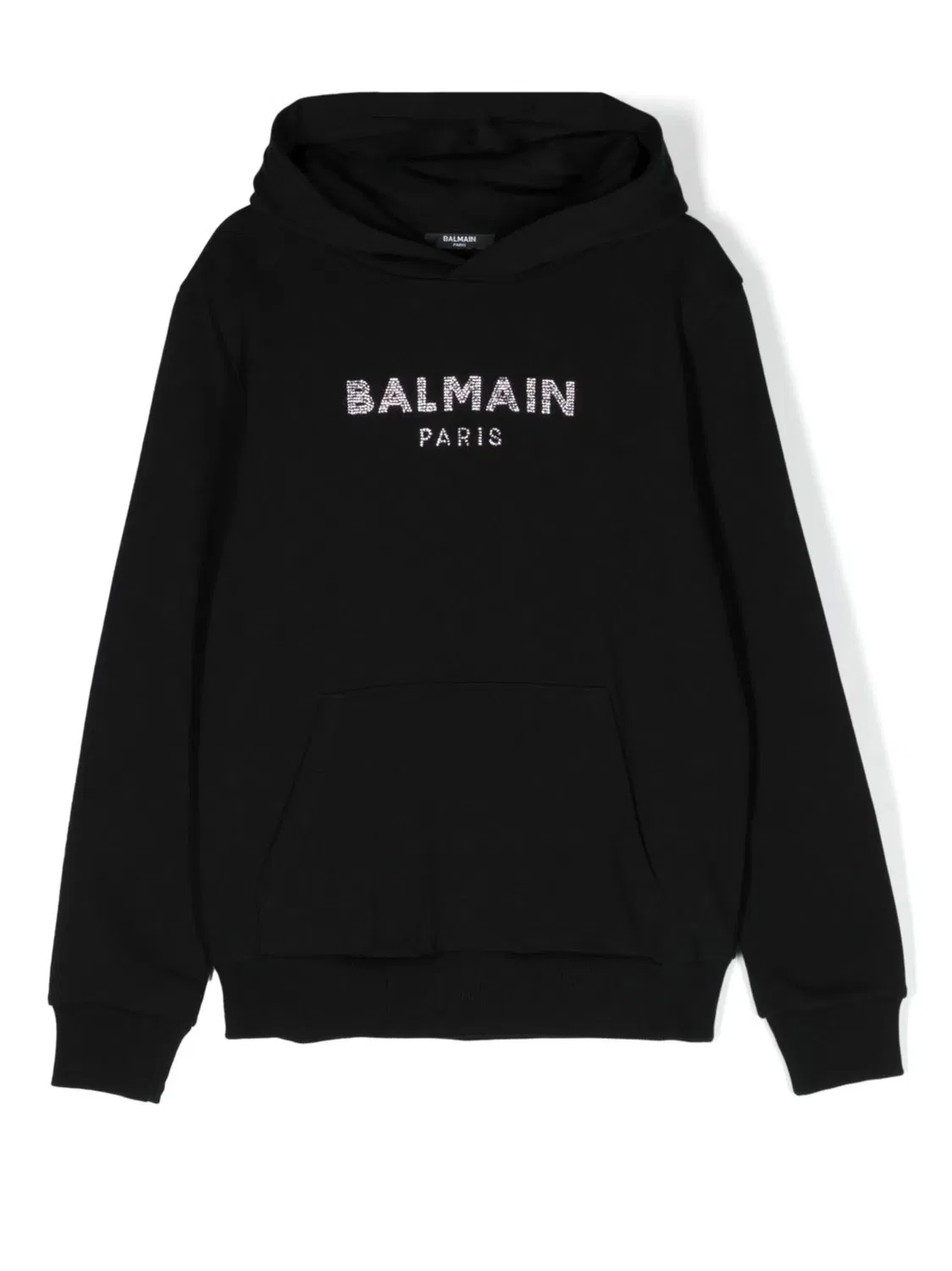 Хлопковое худи с логотипом TEEN Balmain, черный