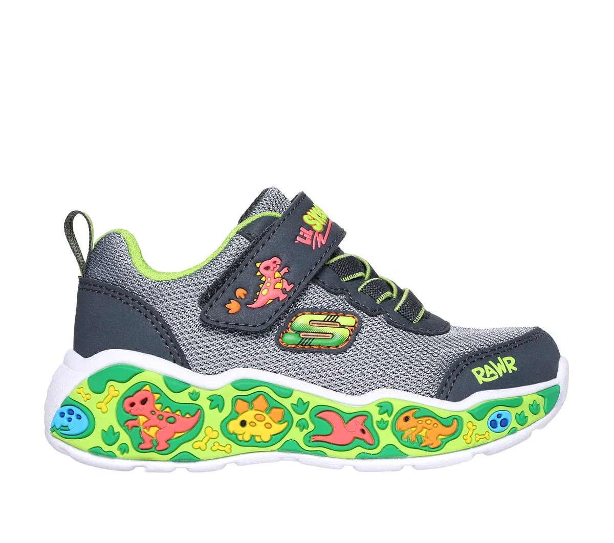 Детские кроссовки Play Scene Skechers, угольный/лаймовый