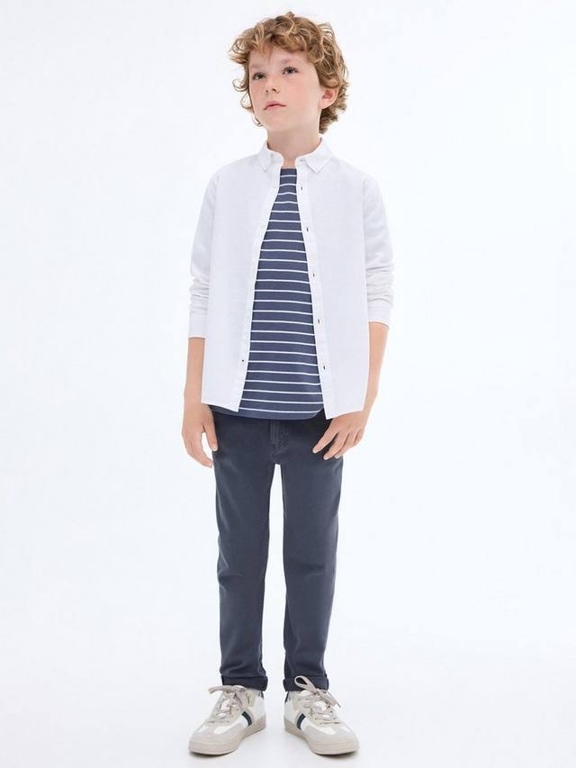 

Детские джинсы прямого кроя из перуанского хлопка Mango, Navy