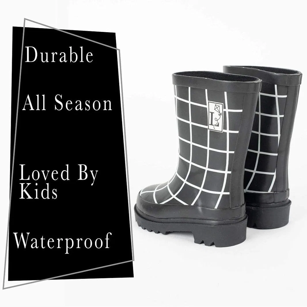 Детские сапоги для девочек водонепроницаемые London Littles Fun London Littles, Inc., Black — фото 2