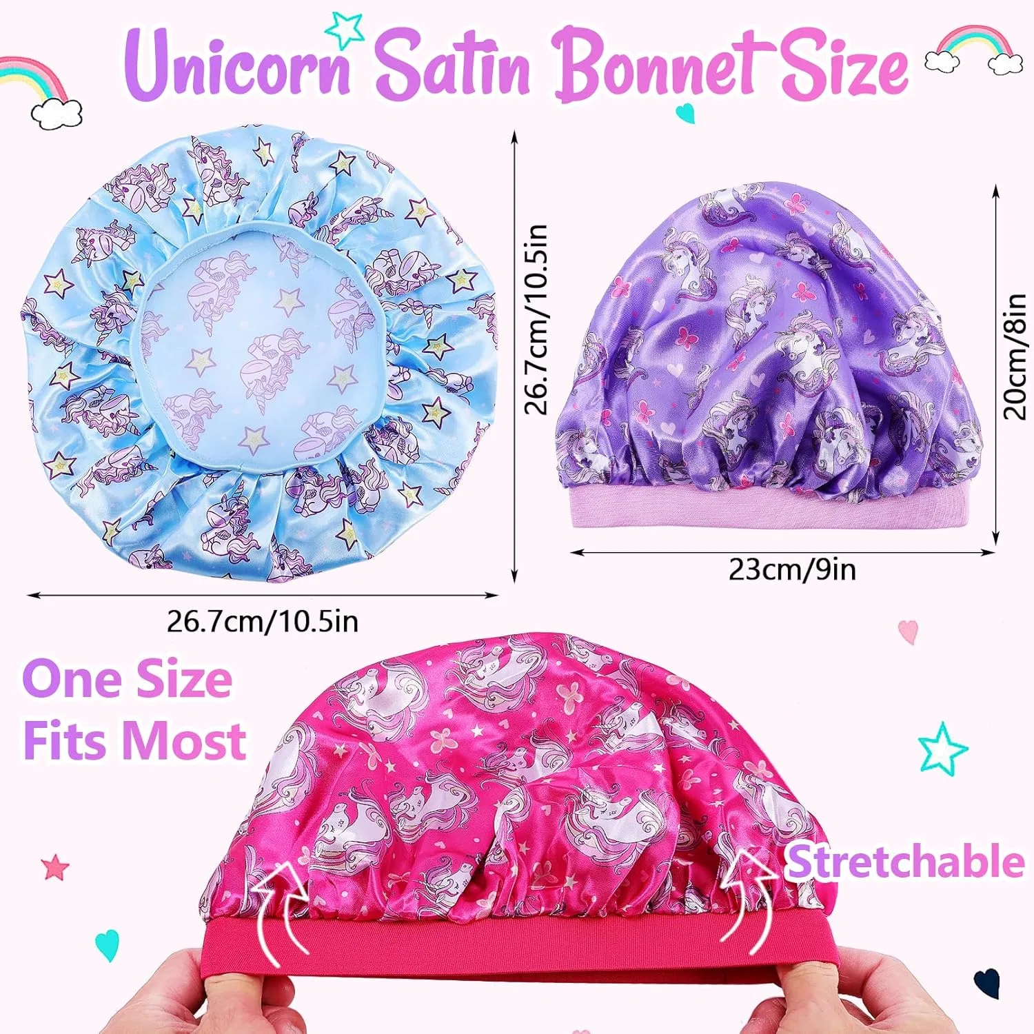 Детский чепчик для душа из сатина, 5 шт, Dyrfolm, Unicorn 1 — фото 2