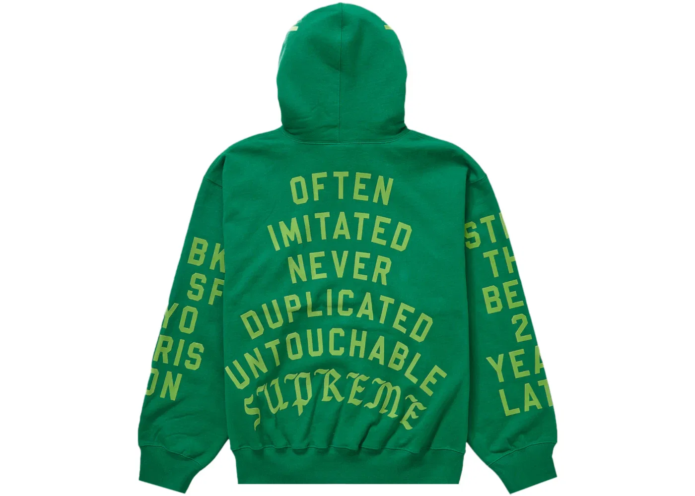 Мужской худи с принтом Supreme Team Flocked Supreme, Green — фото 2