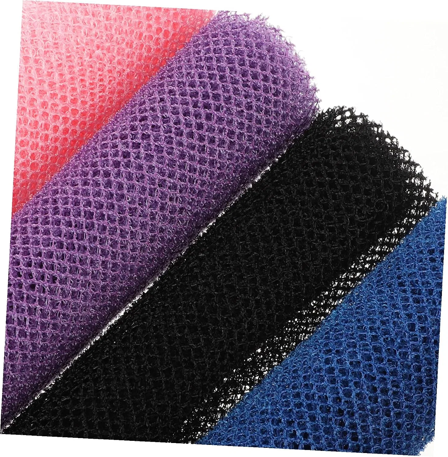 Скраб для тела Nylon, 4 шт, 80x30 см, PRETYZOOM, Синий, Черный, Розовый — фото 3
