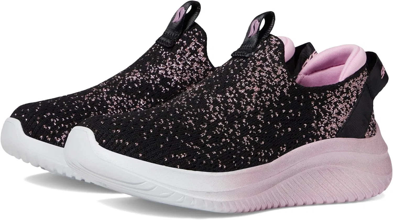 Детские кроссовки для девочек с блестками Skechers, Black/Rose Gold