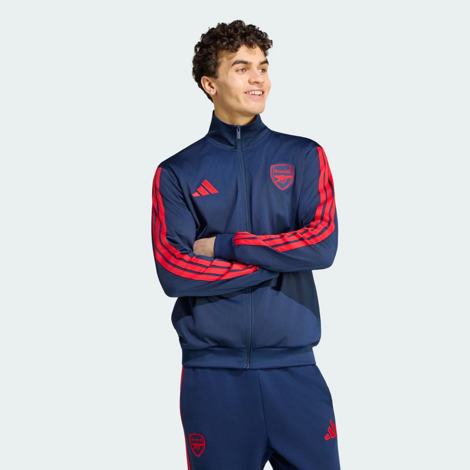 Толстовка на молнии Adidas Performance Athletic FC Arsenal DNA темно-синего цвета — фото 2