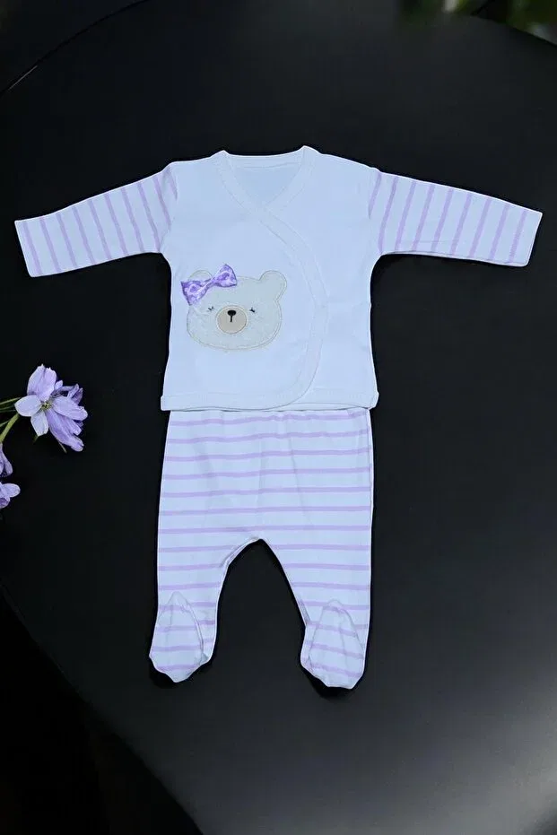 Детский комплект одежды для новорожденных с вышивкой Lui Baby, Purple — фото 3