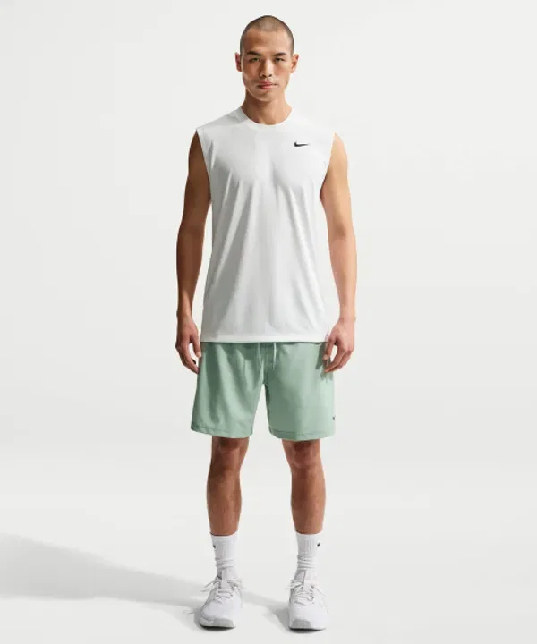 Майка тренировочная Dry Fit, Nike, белый-черный — фото 4