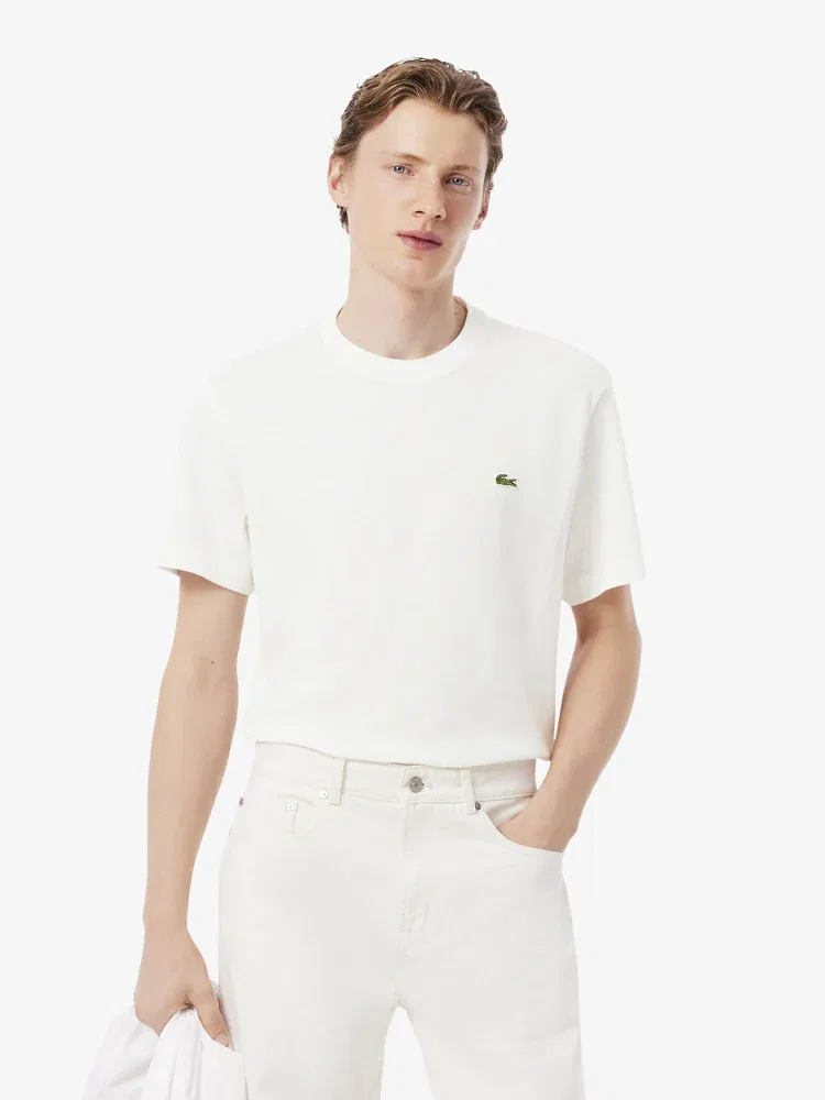 Футболка Lacoste TH0629-56G 70V, льняная смесь, белый