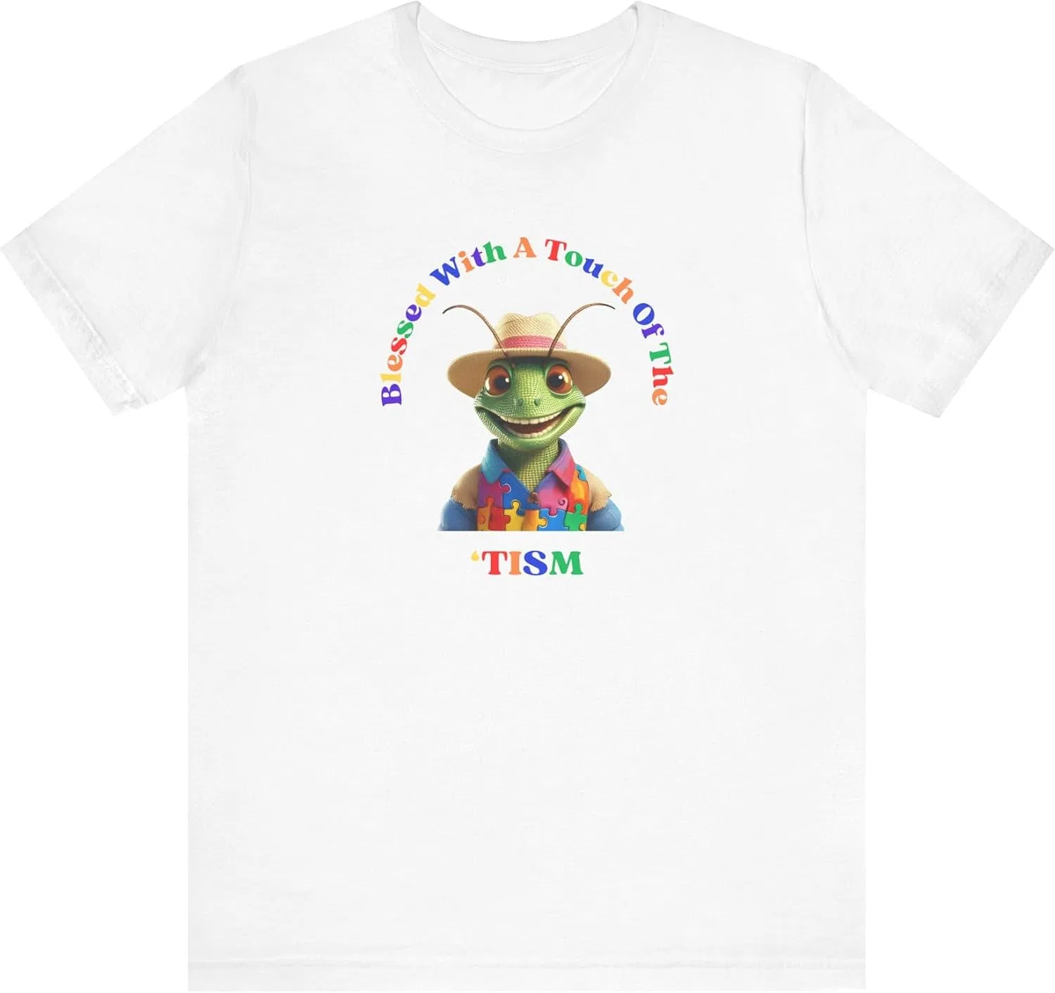 Футболка с принтом Touch of the Tism, Bella Canvas 3001, White