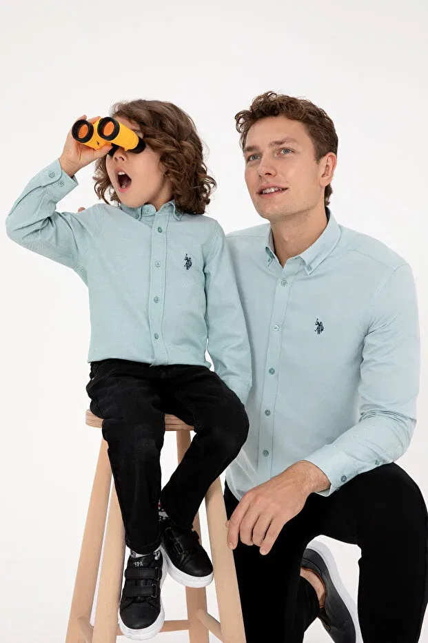 Мужская рубашка с длинным рукавом U.S. Polo Assn., Dark Mint — фото 3