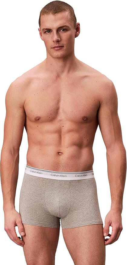 Комплект трусов Calvin Klein Boxer Logo Band, 3 предмета, серый/черный/красный — фото 3