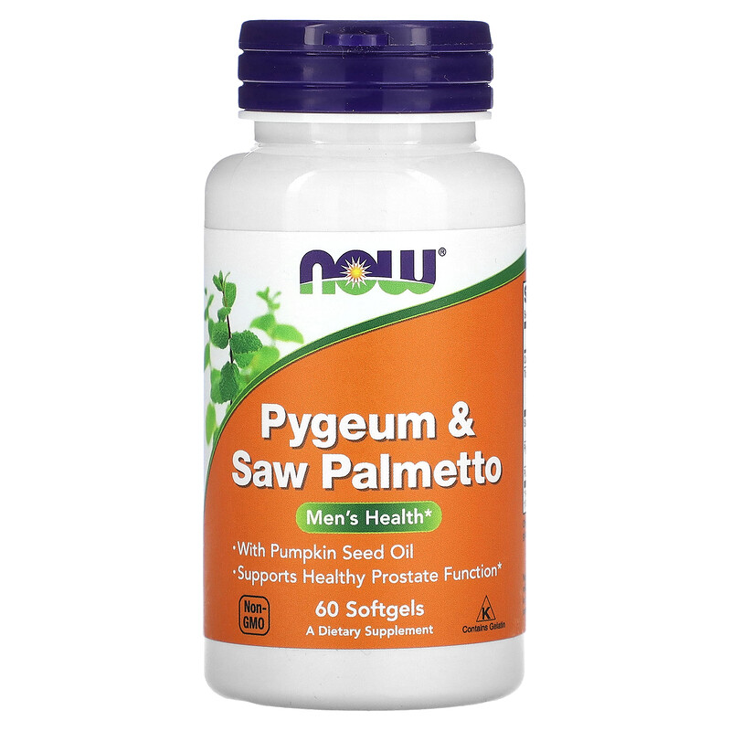 

NOW Foods, Pygeum & Saw Palmetto, 60 мягких таблеток