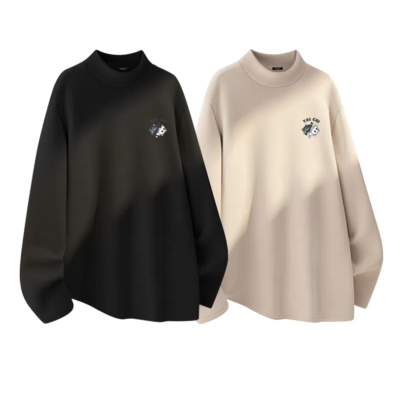 Детский комплект футболок с принтом Tai Chi Cat Chest Logo MINISO, Black, Apricot
