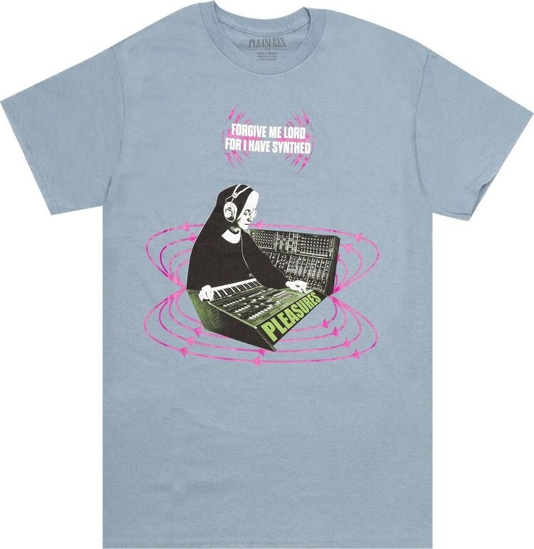 

Футболка Pleasures Synth T-Shirt 'Slate', синий