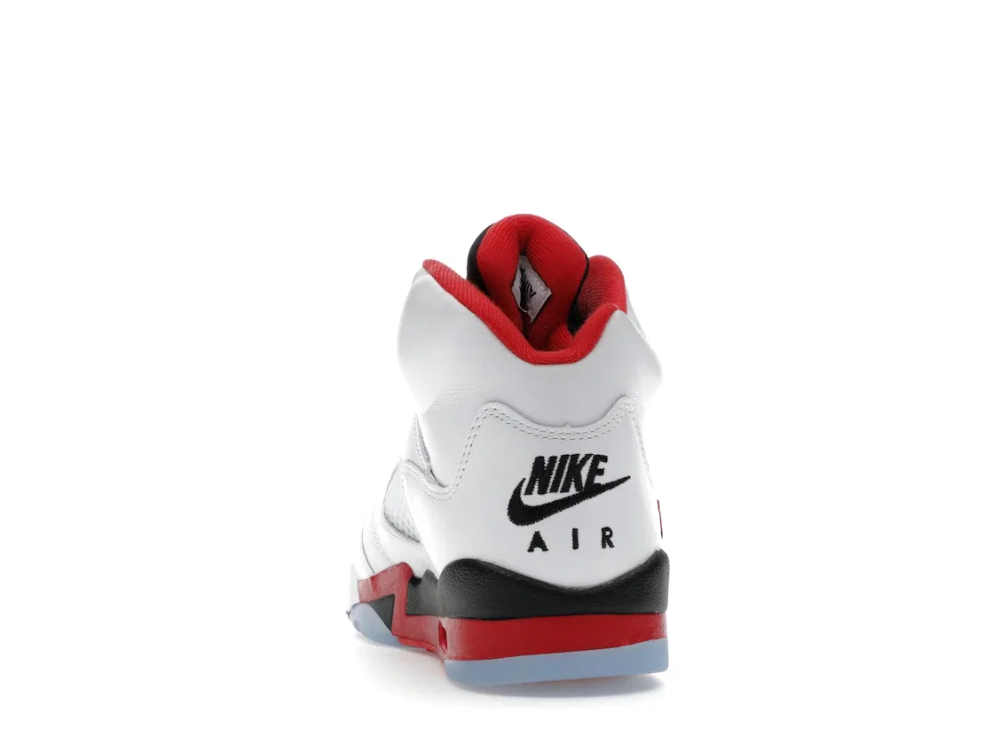 Детские кроссовки Lifestyle с принтом Jordan 5 Retro Jordan, White Fire Red Black — фото 4