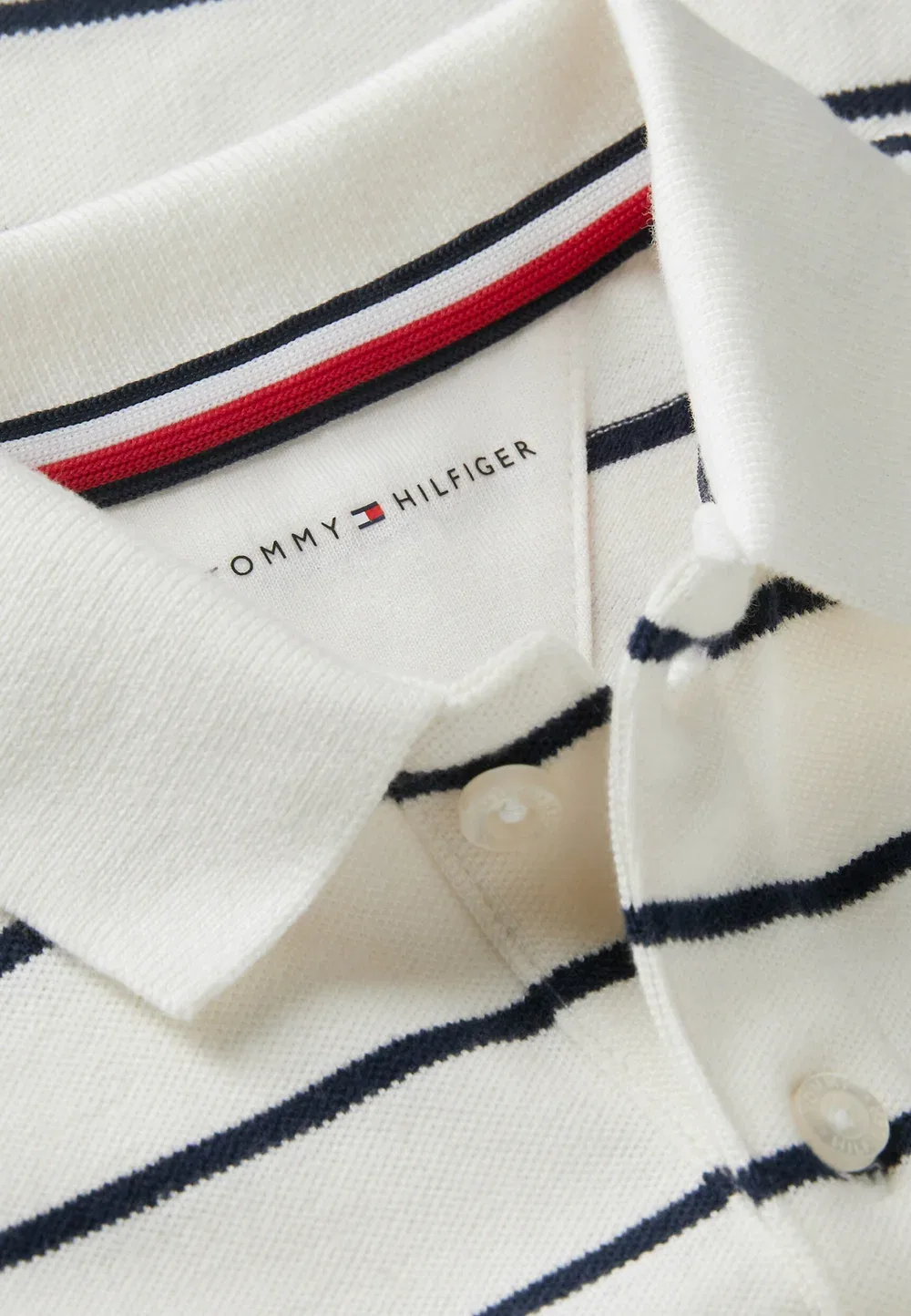 Классическая поло-рубашка унисекс с длинными рукавами Tommy Hilfiger, Off White Stripe — фото 3