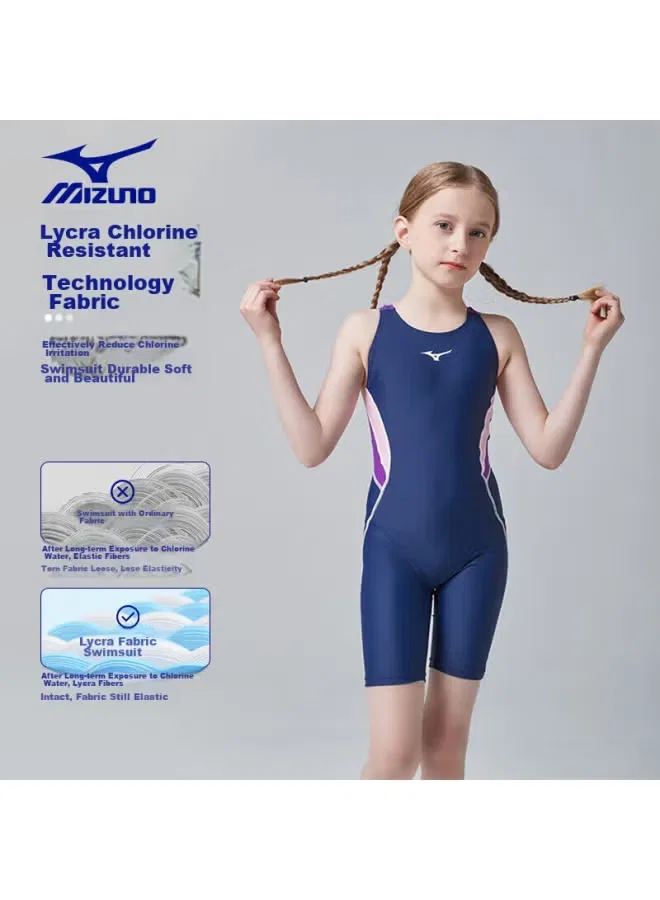 Купальник детский профессиональный с шортами до колен Mizuno, синий — фото 2