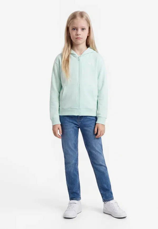 Худи на молнии с капюшоном, хлопок 60%, Small logo full zip hoodie, New Balance, cosmic jade