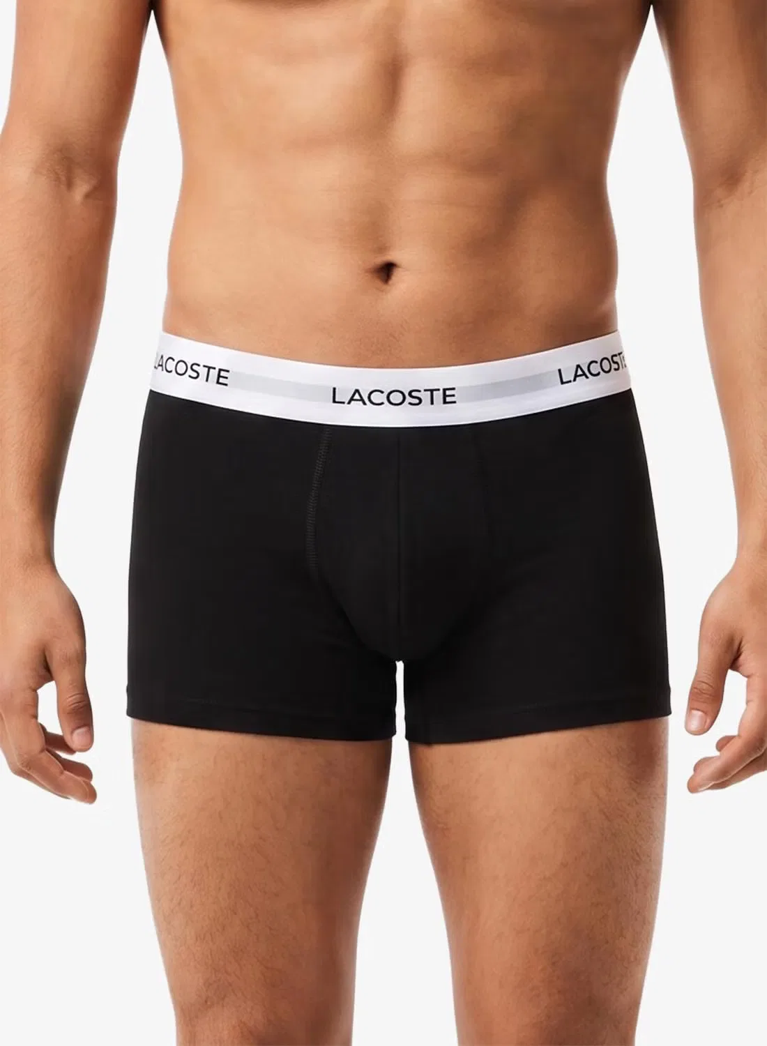 Трусы-боксеры хлопковые комплект из 3 штук Lacoste, черный/белый — фото 4