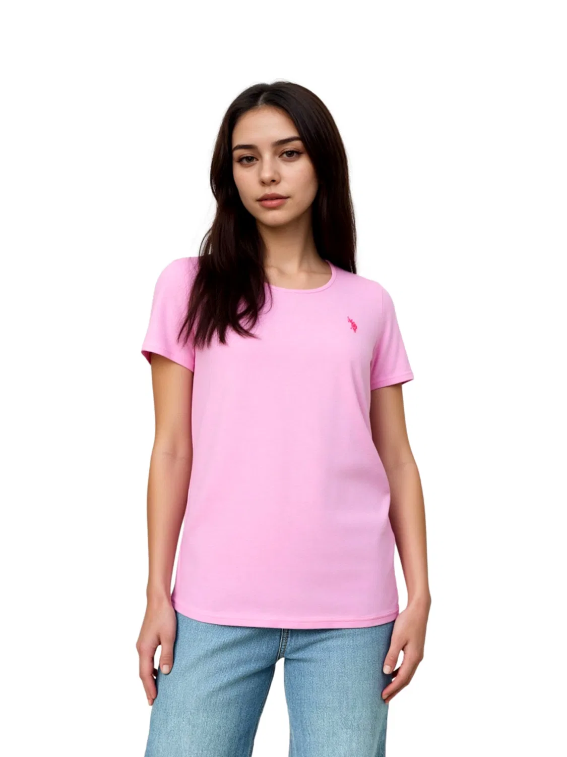 Футболка U.S. POLO ASSN. Rundhals розового цвета — фото 3