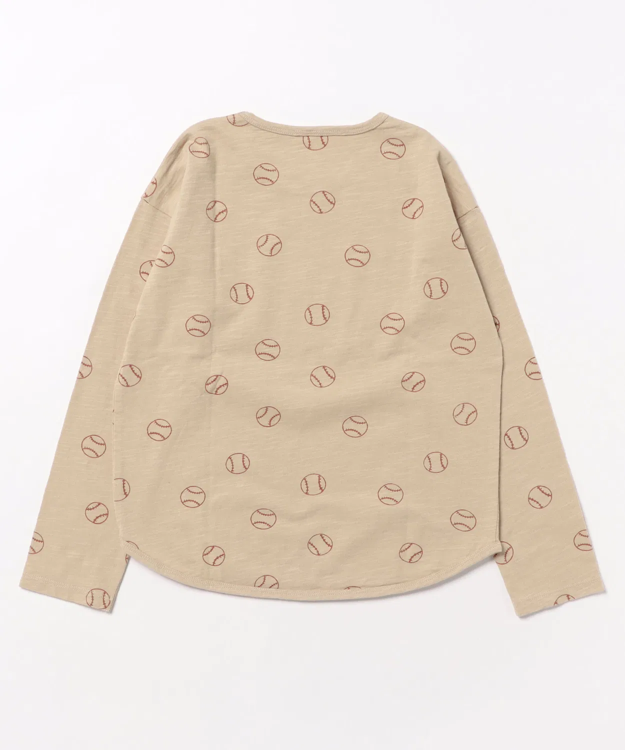 Детская футболка с длинным рукавомс принтом Baseball Rylee+Cru Mag., Beige — фото 2