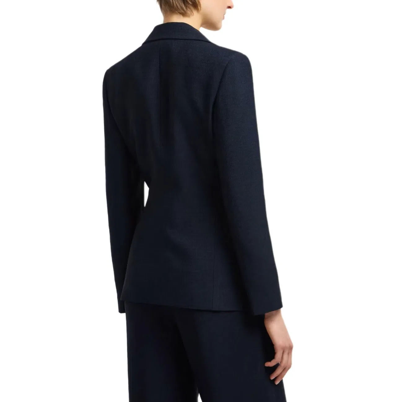 Женское пальто делового стиля с длинным рукавом Business Suit Coat, EMPORIO ARMANI, Dark Blue — фото 3