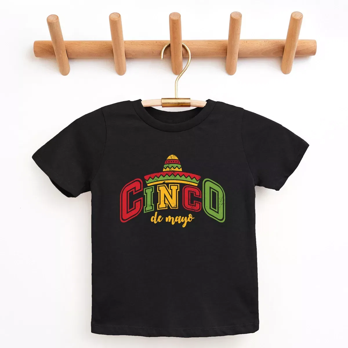 Детская футболка с принтом Cinco De Mayo Sombrero The Juniper Shop, Black