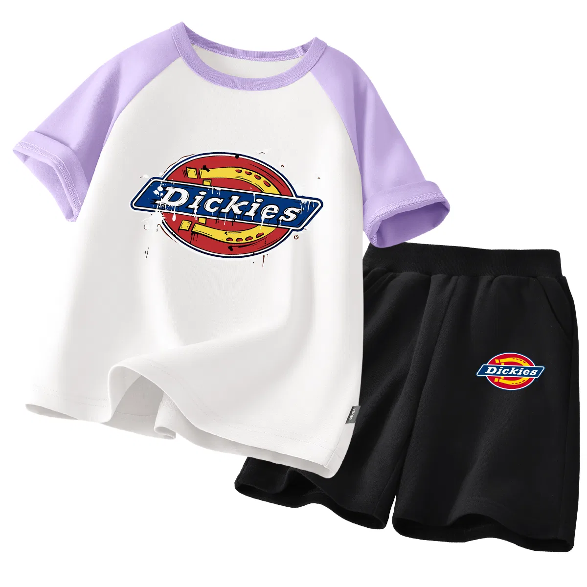 Детский спортивный комплект с принтом S Graffiti Ink Purple White+S Logo K Black Dickies